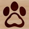 Paw Print Graphics in Various Shapes and Sizes A collection of paw prints in various animal shapes and sizes, suitable for design and crafting projects.
