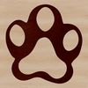 Illustrative paw print design featuring animal footprints in vector format.