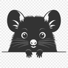 Free Possum Illustration Download A small wild animal peeking out from behind a tree trunk.