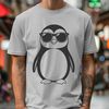 Stylized Penguin in Shades A stylized penguin wearing sunglasses in a vector format, suitable for various design applications.
