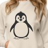 Cute Penguin SVG Cut File Design A stylized illustration of a penguin in a vector format, suitable for digital designs and cutting machines.