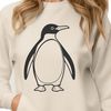 Pencil-Drawn Penguin Outline Image A simple outline illustration of a penguin in vector format, suitable for digital cutting machines and graphics software.