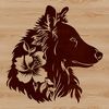 Small Breed Dog Vector Art Design A head-on illustration of a small to medium-sized dog with distinctive features typical of the Shetland Sheepdog breed.