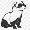 A cartoon ferret illustration in vector format, suitable for digital crafting and creative projects.