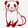 Ferret Illustration in Digital Format A digital illustration of a ferret, suitable for various uses including crafting and DIY projects.