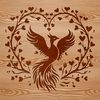 Rebirth Wings of Fire A mythical creature with wings and a fiery plumage, symbolizing rebirth and resilience.