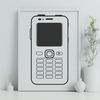 A digital illustration of a mobile phone, designed as vector art.