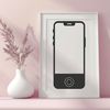 A high-quality digital illustration of a modern mobile phone, ideal for graphic design and printing.