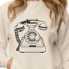 A modern telephone with a simple design, vector illustration suitable for various applications.