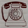 SVG graphic representation of a classic telephone, suitable for digital design projects.