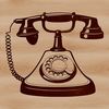A 2D illustration of a classic telephone with a cord and receiver, suitable for graphic design and crafting projects.