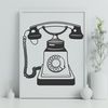 Simple Phone Vector Art A detailed vector illustration of a classic telephone with buttons and receiver.