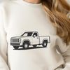 Free Digital Pickup Truck Graphic A illustration of a pickup truck in vector format, suitable for digital design projects.