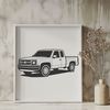 Free Pickup Truck SVG Graphics Illustrative representation of a pickup truck, suitable for vector design projects.