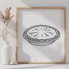 Free Vector Pie Design SVG A simple illustration of a classic fruit pie with a crust and filling, suitable for use as vector art in various designs.