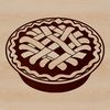 A diagram of a classic dessert pie with a crust and filling.