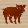 Cutting Machine Companion Pig Vector A standing farm animal, specifically a domesticated pig, depicted in a simplified vector design.