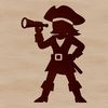A free vector silhouette of a pirate illustration, suitable for commercial or personal use.