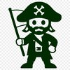 A high-quality SVG image of a pirate character suitable for cutting machines and vector graphics.