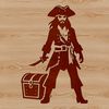 Illustration of a pirate character in a vector format suitable for cutting machines like Cricut.