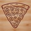 Italian-Style Pizza Illustration A stylized illustration of a classic Italian-style pizza with melted cheese and toppings.
