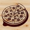 A circular dish filled with melted cheese, tomato sauce, and various toppings.