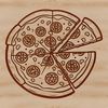 A digital illustration of a classic margherita pizza with fresh basil leaves.