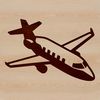 A simple illustration of an airplane in flight, suitable for digital use.