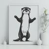 A detailed illustration of a river otter in a natural environment, suitable for vector art and digital design.