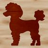 Cute Poodle Silhouette Design A standing poodle silhouette illustration suitable for vector graphics and design projects.