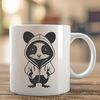 A detailed illustration of a possum in a hooded sweater, suitable for use in vector art and graphic design.