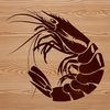 Beautiful Benthic Creature A detailed illustration of a shrimp, showcasing its shell and appendages.