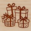 An SVG graphic representation of a wrapped present with a decorative bow on top.