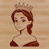 Female royalty character in vector format, suitable for digital designs and crafts.