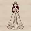 A royalty-free image of a young female princess in a medieval-inspired outfit.