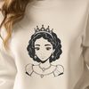 Colorful Princess SVG Design A colorful illustration of a young princess with a crown and a gentle smile.
