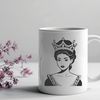 An SVG vector art design featuring a female character dressed as royalty.