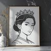 Elegant Royal Woman Silhouette A royalty-inspired female figure in elegant attire, suitable for vector design projects.