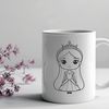 Young Princess with Elegant Attire A digital illustration of a young female princess with regal attire.