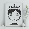 Young Female Character SVG Vector A young female character with a regal appearance.