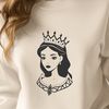 A vector illustration of a young female princess in a regal gown.