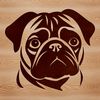 Free Vector Clip Art Dog Head A vector illustration of a pug's head.