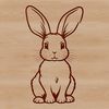 Close-up illustration of a sitting rabbit, suitable for digital crafting and design projects.