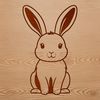 Simple SVG design of a rabbit in a seated position.