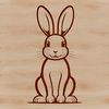 A cartoon rabbit sitting on its hind legs, designed as vector art suitable for digital and craft projects.