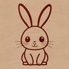 Beautiful Rabbit SVG Icon Design A stylized illustration of a sitting rabbit in vector format.