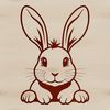 Whimsical Rabbit Face Design A simple illustration of a rabbit's head, suitable for various designs and projects.