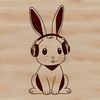 A stylized rabbit design suitable for graphic art projects.