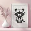 SVG Raccoon Illustration A graphic representation of a raccoon created using scalable vector graphics (SVG).