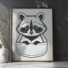 Cute SVG Raccoon Design Illustrative vector design of a peeking racoon in SVG format